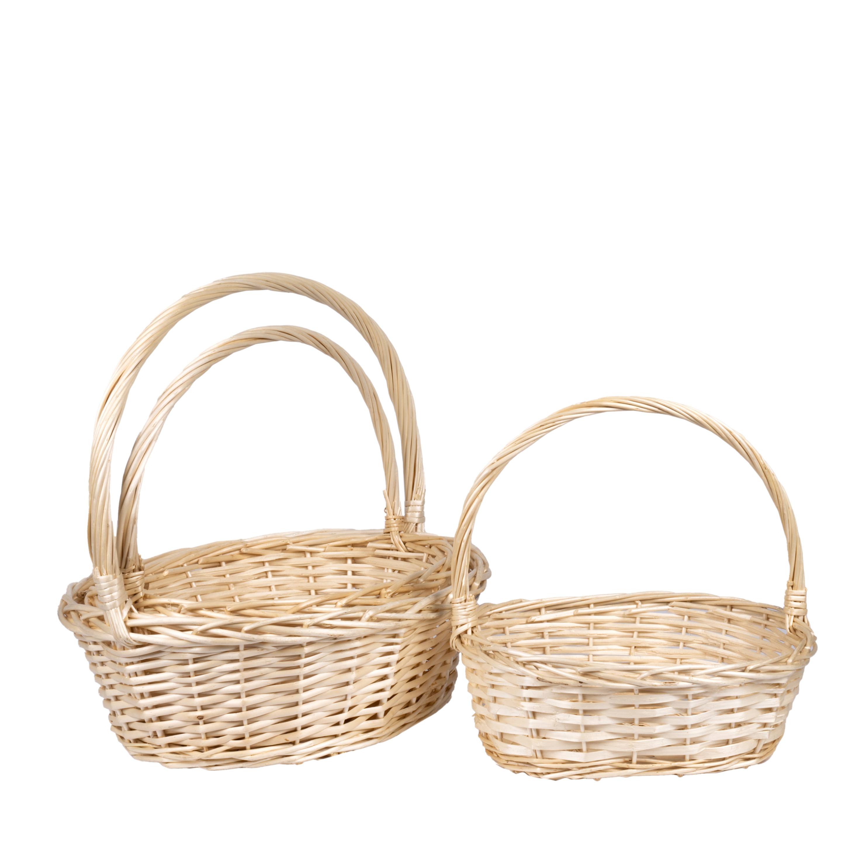 Willow baskets 44x36xH14, 37x30xH13, 31x24xH11cm 3pcs